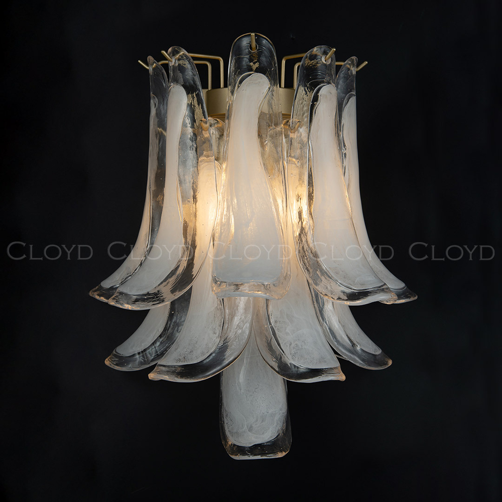 Бра Cloyd AZORES-B W2 / выс. 42 см - латунь светл. - бело-прозрачн.стекло (арт.20471)