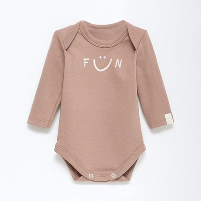 Боди с дл. рукавом "Fun" р.68-74 см, бежевый 9539126 (Крошка Я)