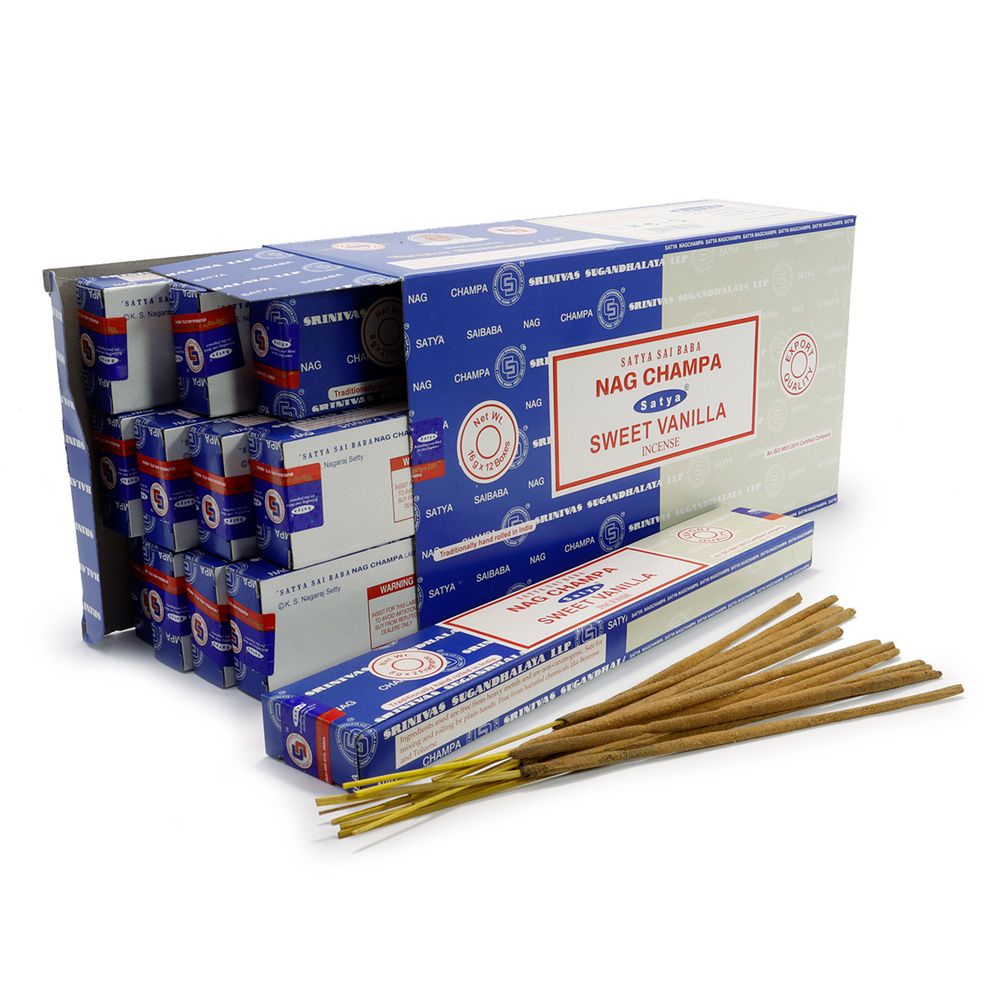 Satya Combo Nag Champa Sweet Vanilla Благовоние-масала Комбо Наг Чампа Сладкая Ваниль 16 г