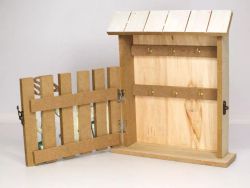 Ключница дерево 6 крючков "Кактусы в горшочках. Home" 26,8х21,7х6 см   4280884