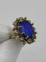 Кольцо с синей вставкой