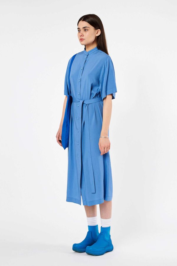 Платье Рубашка FOS Вискоза Синее - фото 2