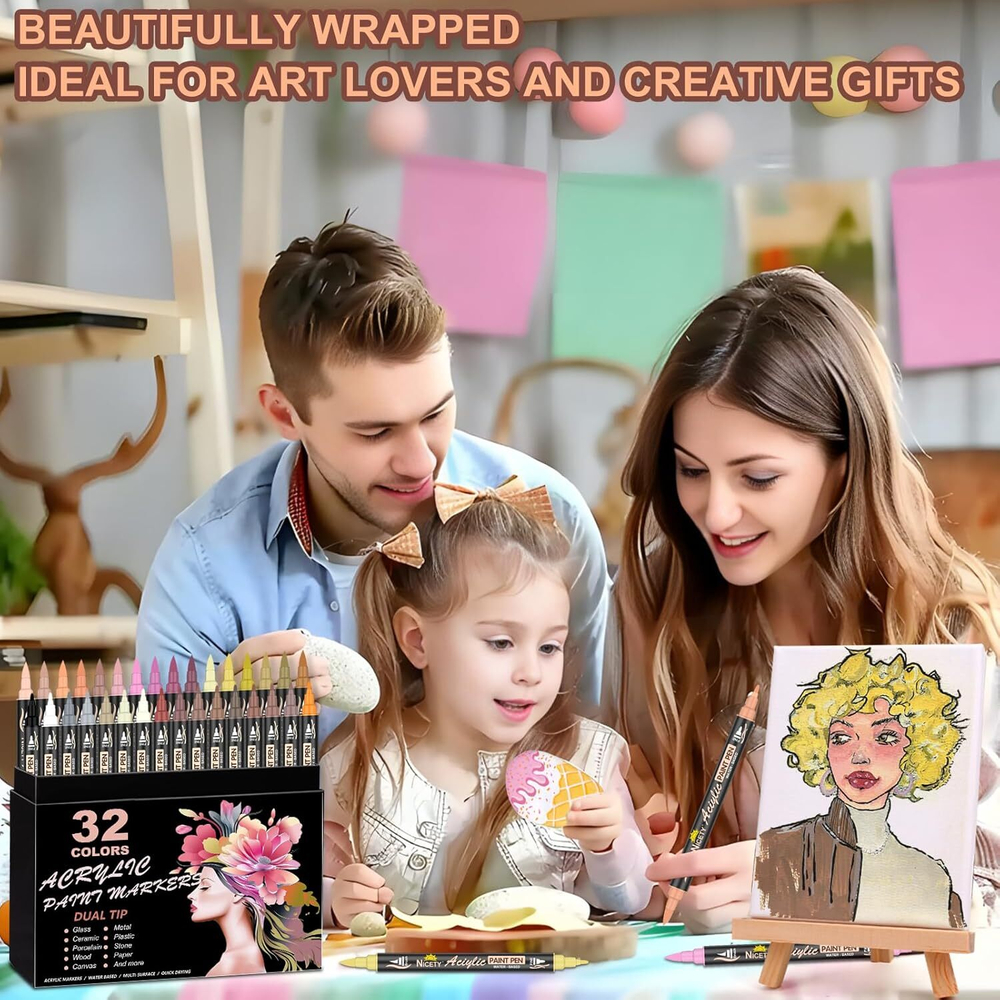 NICETY акриловые маркеры 0,5-5 мм, 32 шт, Skin