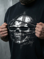 Футболка оверсайз хлопковая черная Legenda Череп в проволоке