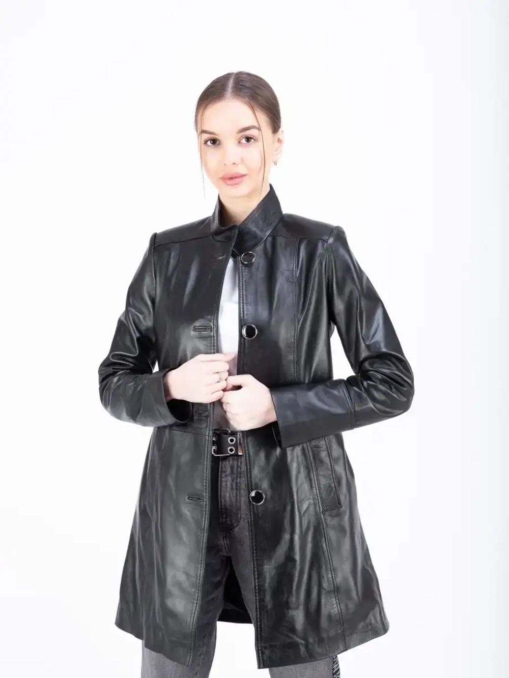 Плащ женский кожаный натуральный Турция