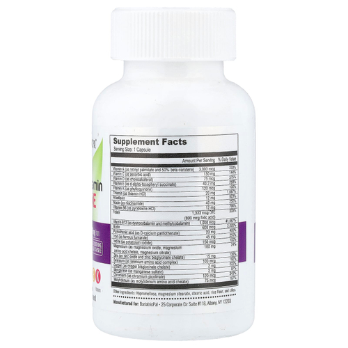 BariatricPal, мультивитамины с железом, 90 капсул