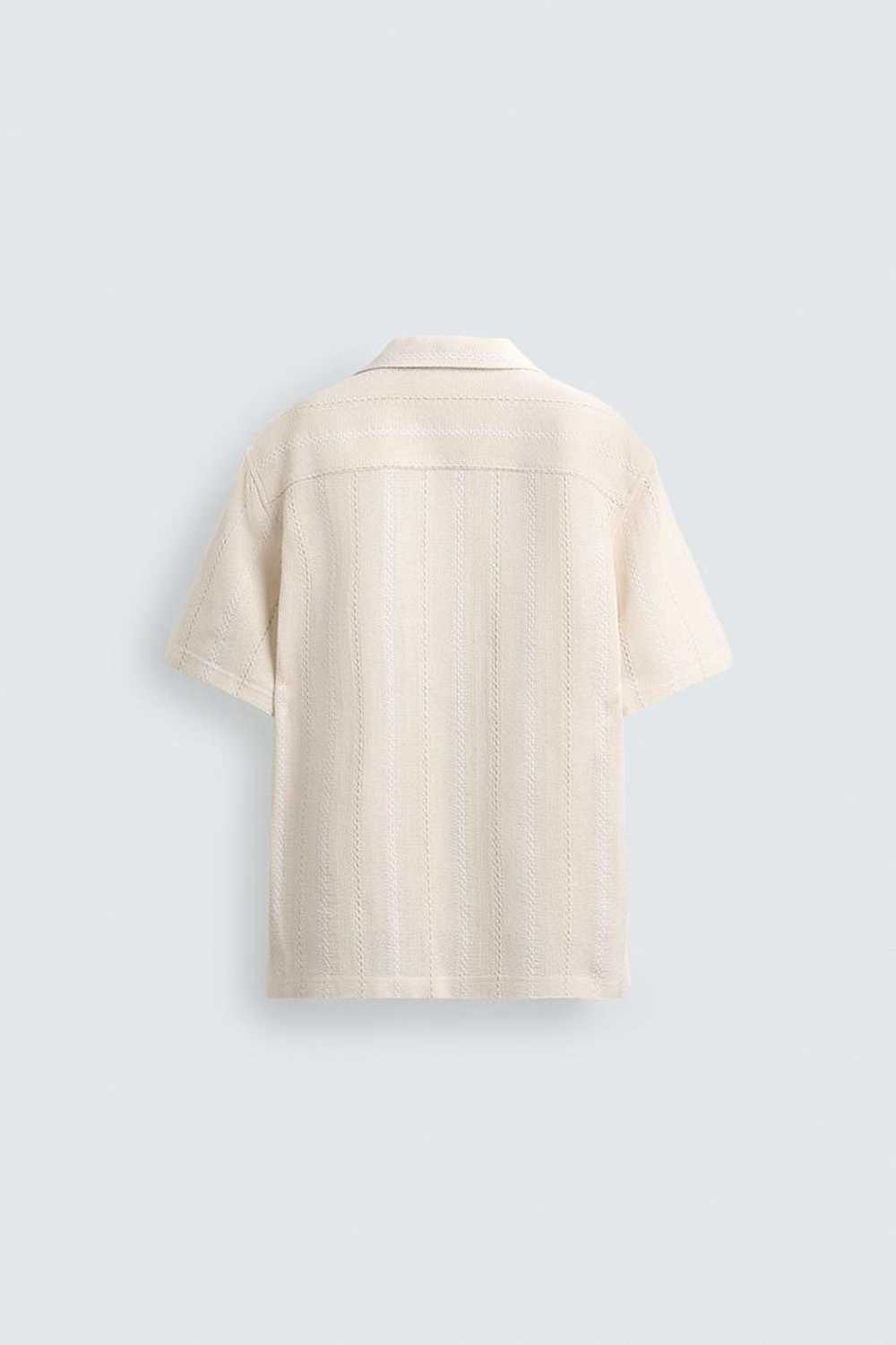 ZARA РУБАШКА ЖАККАРД С ГЕОМЕТРИЧЕСКИМ УЗОРОМ, ЭКРЮ