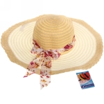 Шляпа женская с широкими полями «TiraMiSu- Аврора», микс 3 цвета , р58, ширина полей 12 см