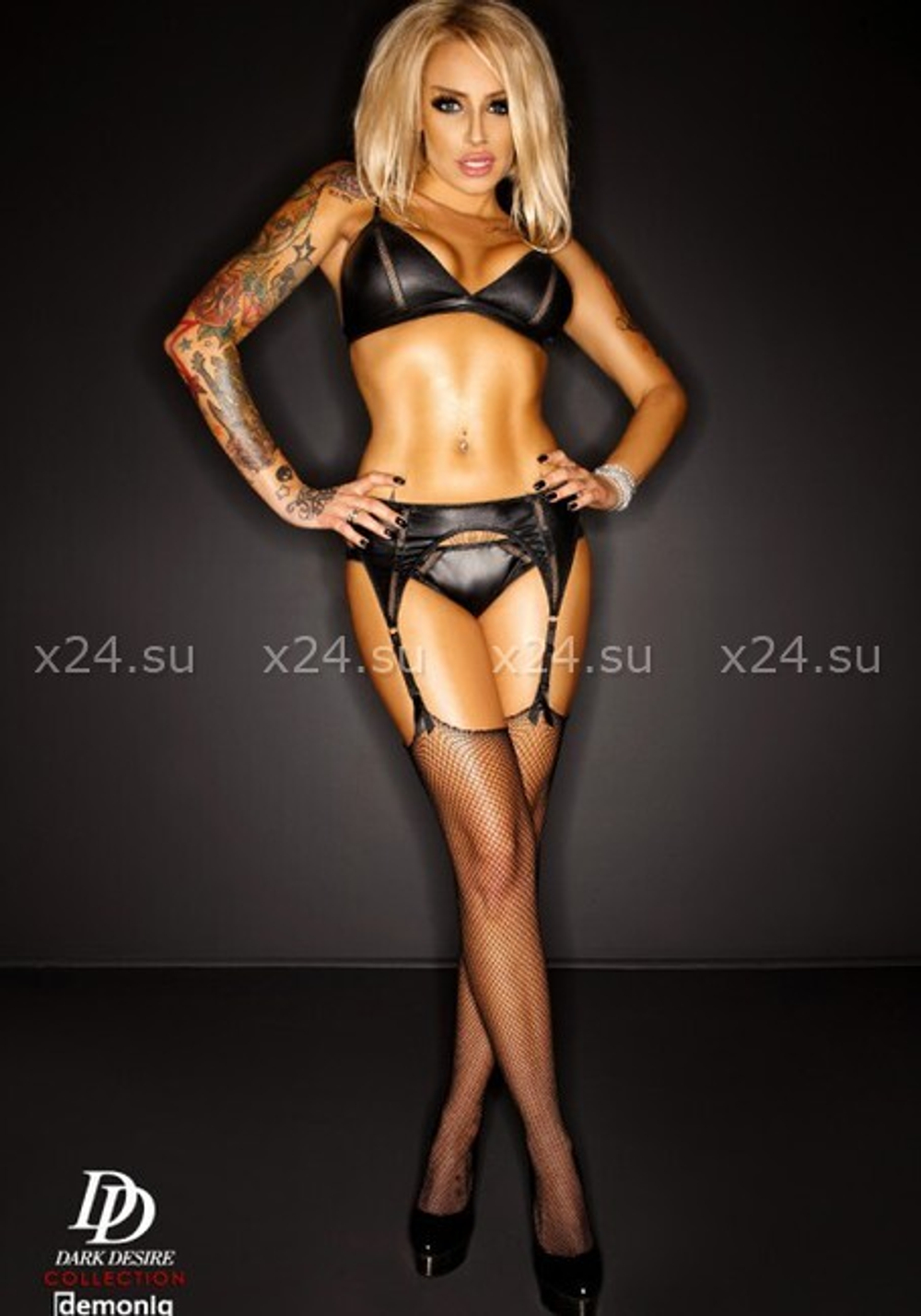 Комплект с поясом из матовой кожи Amanda S (42) (Цвет: черный)