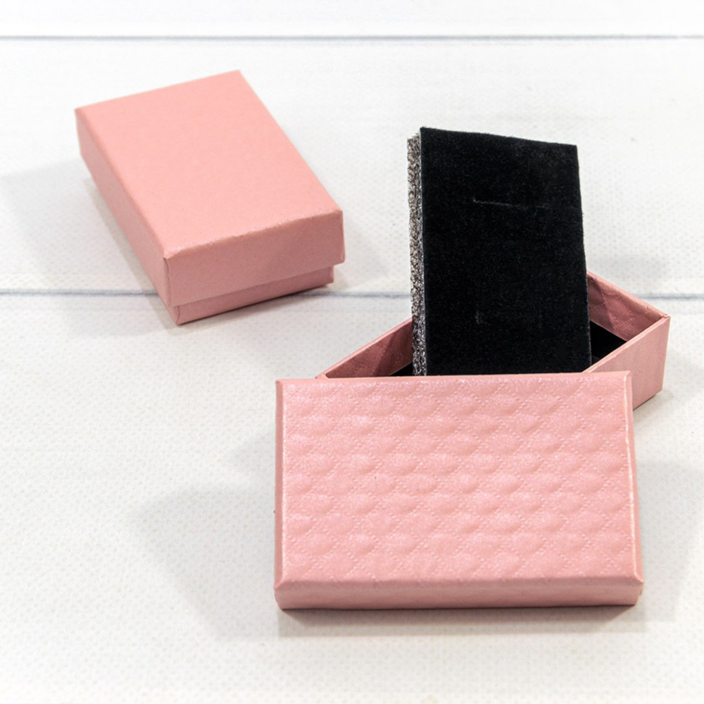 Коробка Ювелирная 8х5х2.5 см Набор 2 шт "Ромбики" (Розовый)