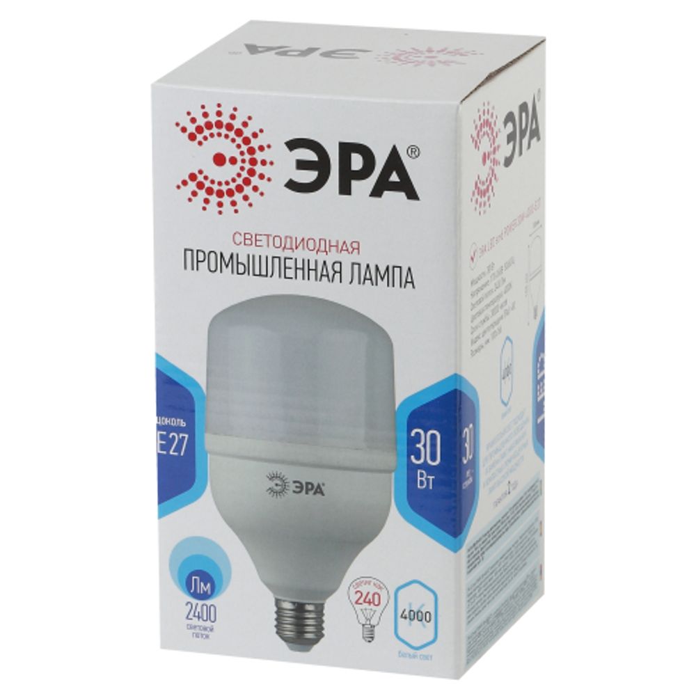 Лампа светодиодная POWER ЭРА STD LED T100-30W-4000-E27 30Вт кoлокол нейтральный белый свет Е27 | Лампы cветодиодные POWER