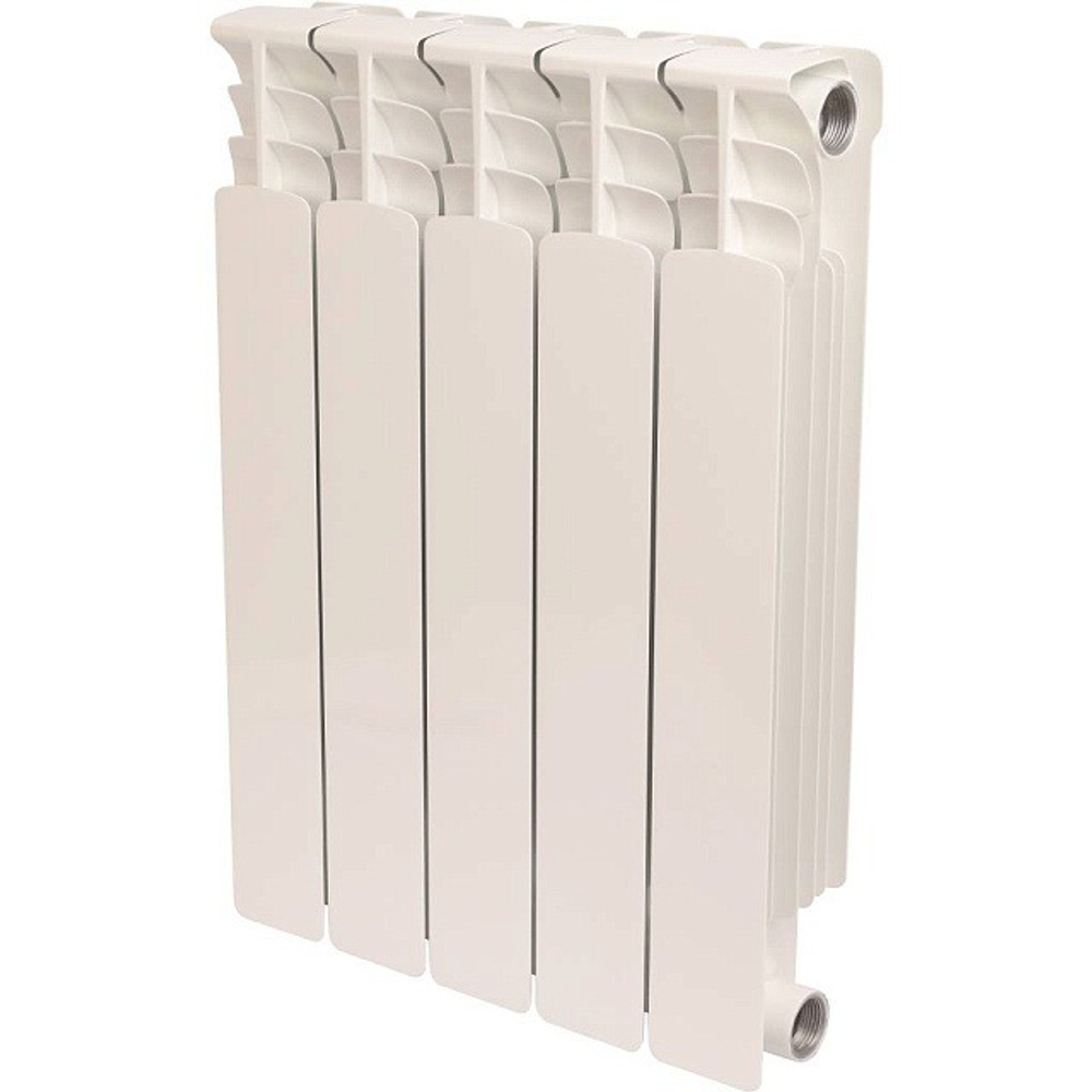 Радиатор биметаллический STOUT Space 500 - 5 секций (подключение боковое, цвет белый)
