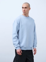 Свитшот оверсайз с начесом (голубой)