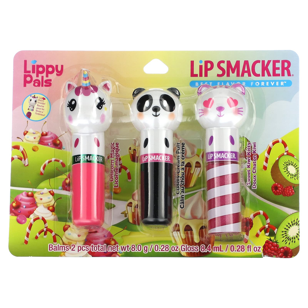 Lip Smacker, Бальзам и блеск для лица Lippy Pals, трио, 3 шт.