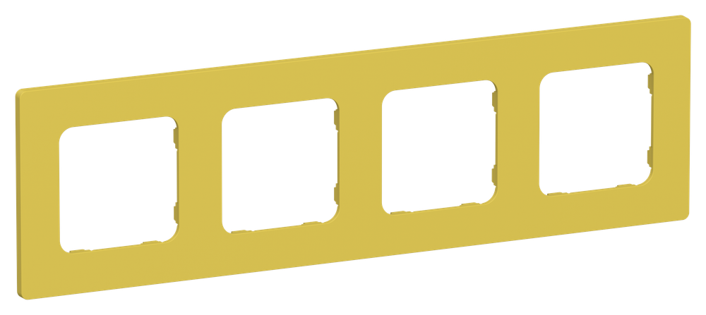 FLITE Рамка 4-местная РУ-4-К-ФлЖК желтый карри IEK