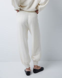 Брюки из смесового кашемира молочный