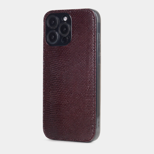 Чехол для iPhone 16 Pro Max Louis из кожи ящерицы, бордового цвета