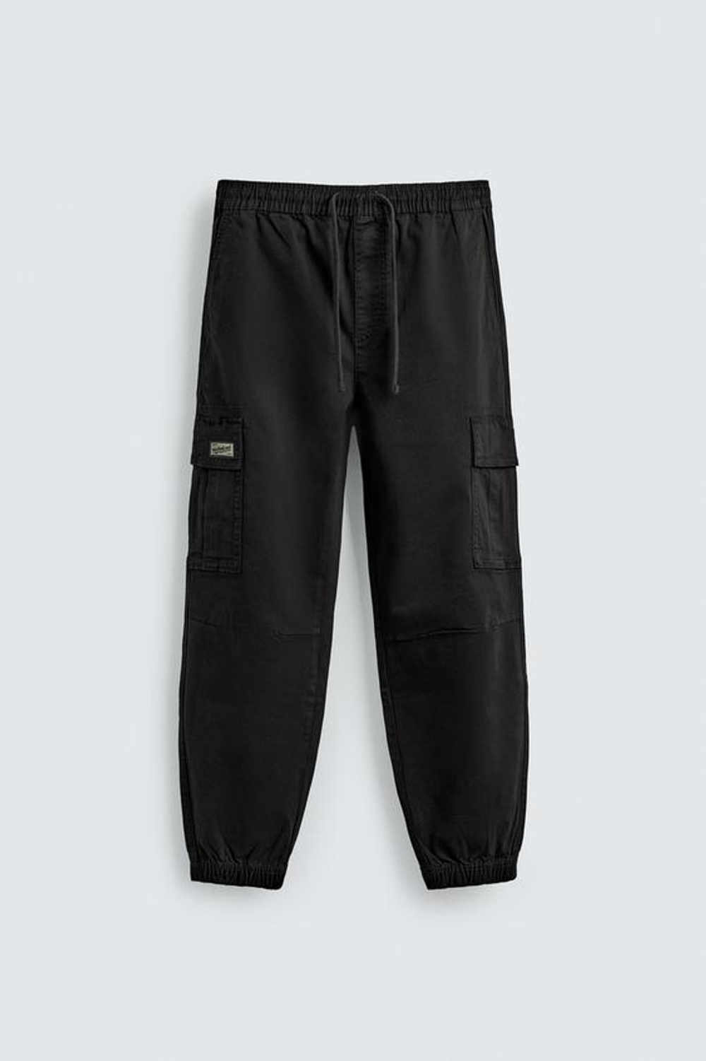 ZARA БРЮКИ КАРГО SLIM FIT, ЧЕРНЫЙ