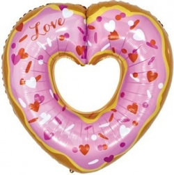 Шар (30""/76 см) Сердце, Пончик, 1 шт. Г136