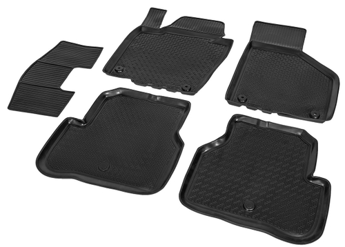 Коврики в салон автомобиля Rival для Volkswagen Passat B7 седан, универсал 2010-2015, полиуретан, с крепежом, 5 частей, 15803001