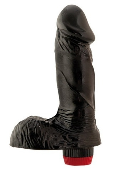 Мощный чёрный вибратор, 15,2 см