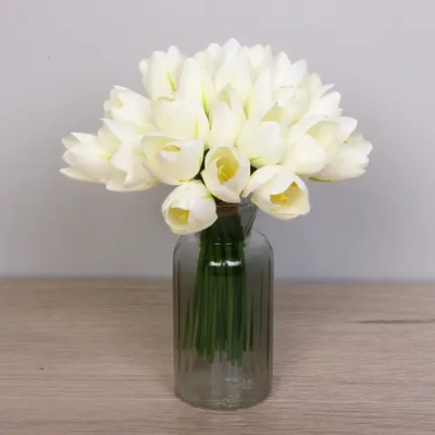 Цветы искусственные «Нежные тюльпаны» букет 20шт 23см белые