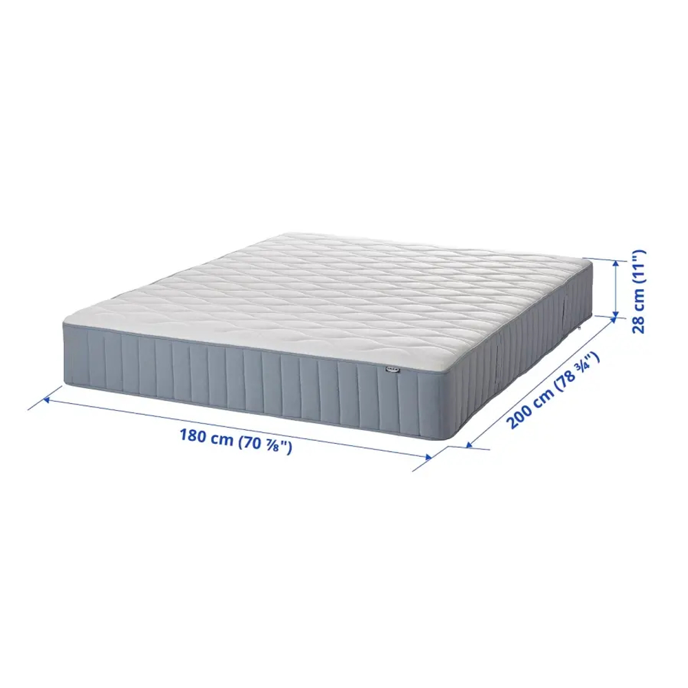 Матрас - VÅGSTRANDA /VАGSTRANDA IKEA/ ВОГСТРАНДА  ИКЕА,  200х180 см, белый/серый