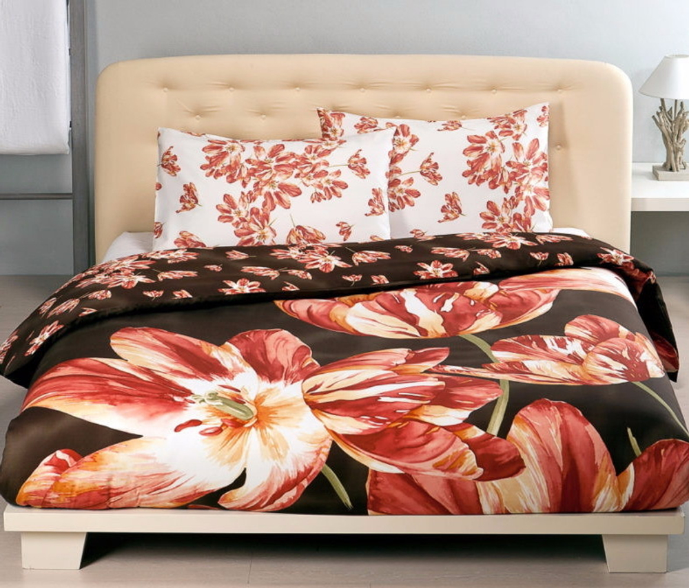 Постельное белье 2 спальное евро Mirabello Beatrix шоколад Италия