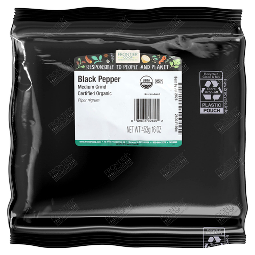 Frontier Co-op, Organic Black Pepper, Medium Grind, 16 oz (453 g)