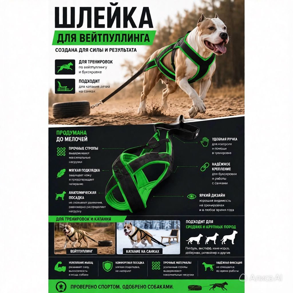Шлейка для вейтпуллинга (стандарт, классика)