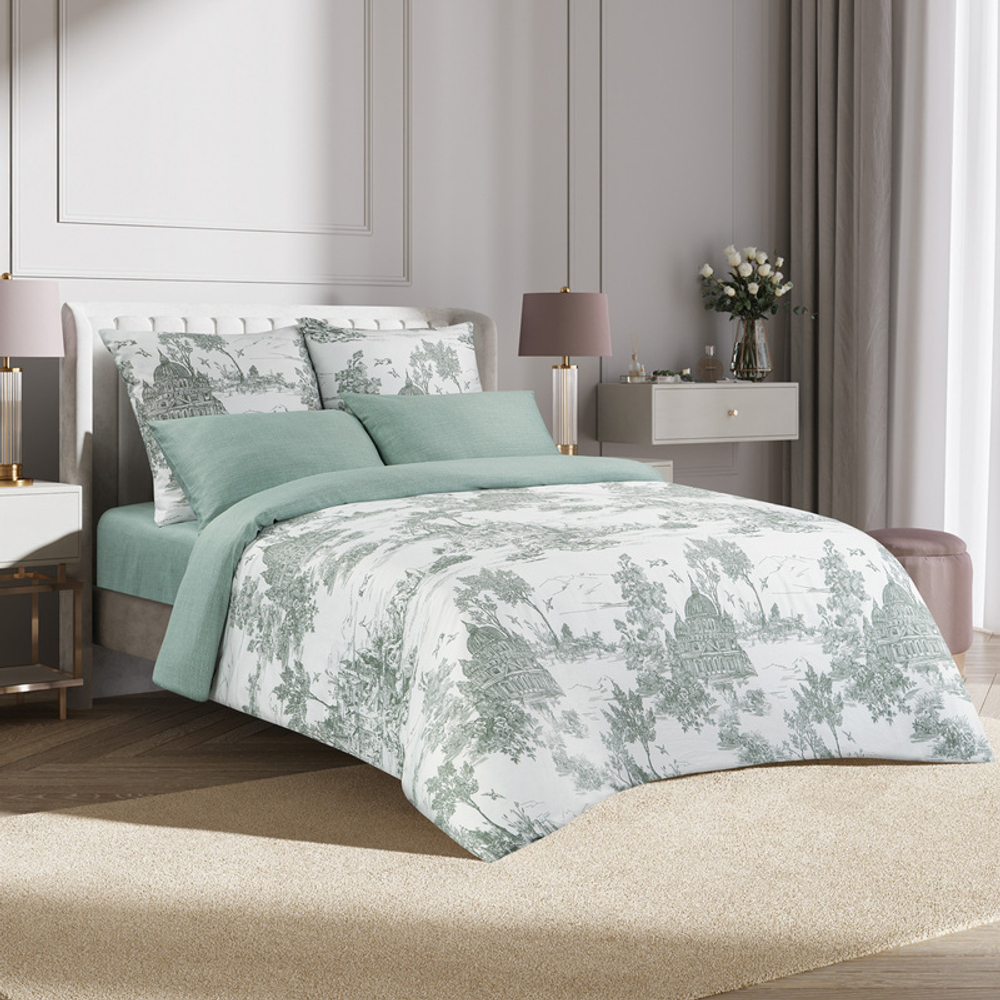 Комплект постельного белья Harmonica Евро САТИН "Флорентина" (2 нав. 70х70 и 2 нав. 50х70)