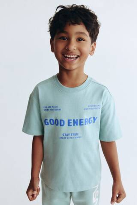 H&M Футболка с принтом, бирюзовый