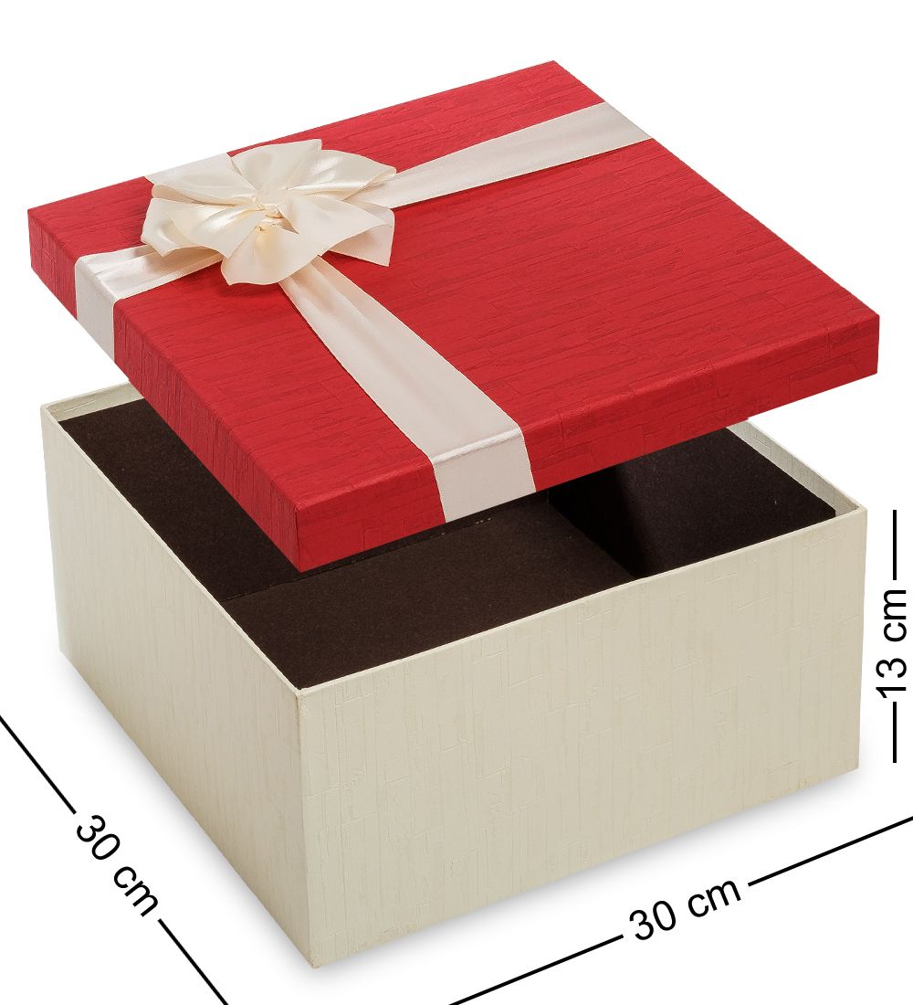 WG-52/4-B Коробка подарочная «Квадрат» цв.беж/красн.