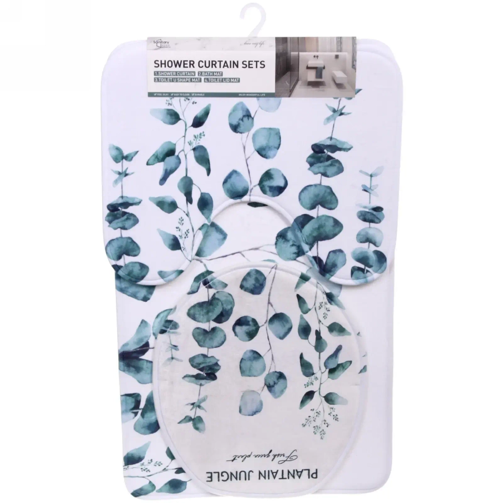 Набор для ванной и туалета 3 пр. «Джунгли» ( 2 коврика 50*80+50*40, 1 чехол на крышку унитаза)