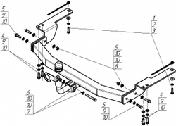 Фаркоп ZincaR ОЦИНКОВАННЫЙ Toyota Land Cruiser Prado 150, Lexus GX460 (оцинк. Шар) арт.ZT103A