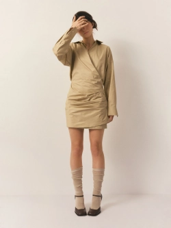 Платье-рубашка со складками