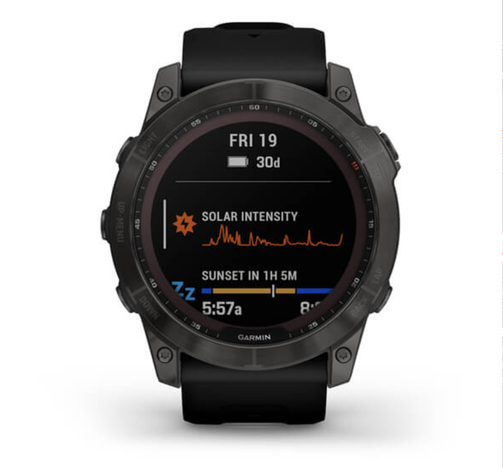 Смарт-часы GARMIN Fenix 7X Sapphire Solar титановый угольно-серый DLC с черным силиконовым ремешком (010-02541-10/11)