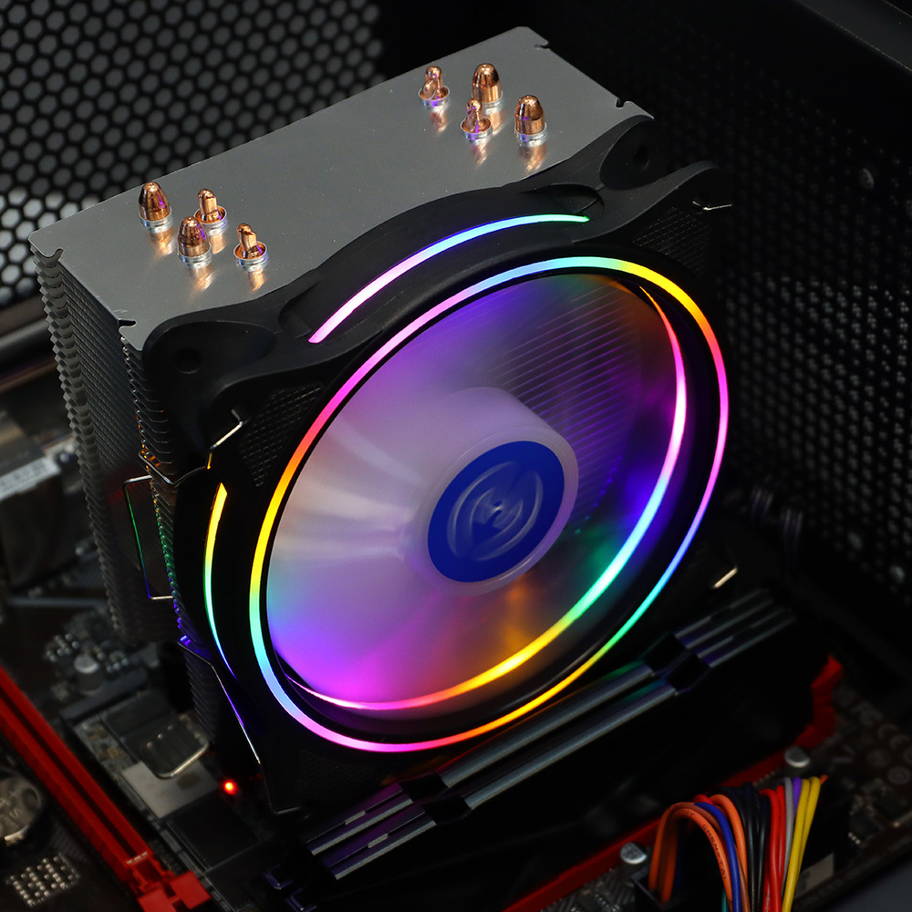 Кулер для CPU Mastero MC-120, 1х120мм, 800-1500rpm, 4-pin, Al+Cu, серебристый-черный-белый/FRGB, 38.5CFM, 22дБ, 4-PIPE(прямой контакт), TDP 140Вт, INTEL 1700/1200/115x/775, AMD AM5/AM4/AM3(+)/AM2(+)/FM2(+)/FM1 (MC120TW-PWM-RGB)