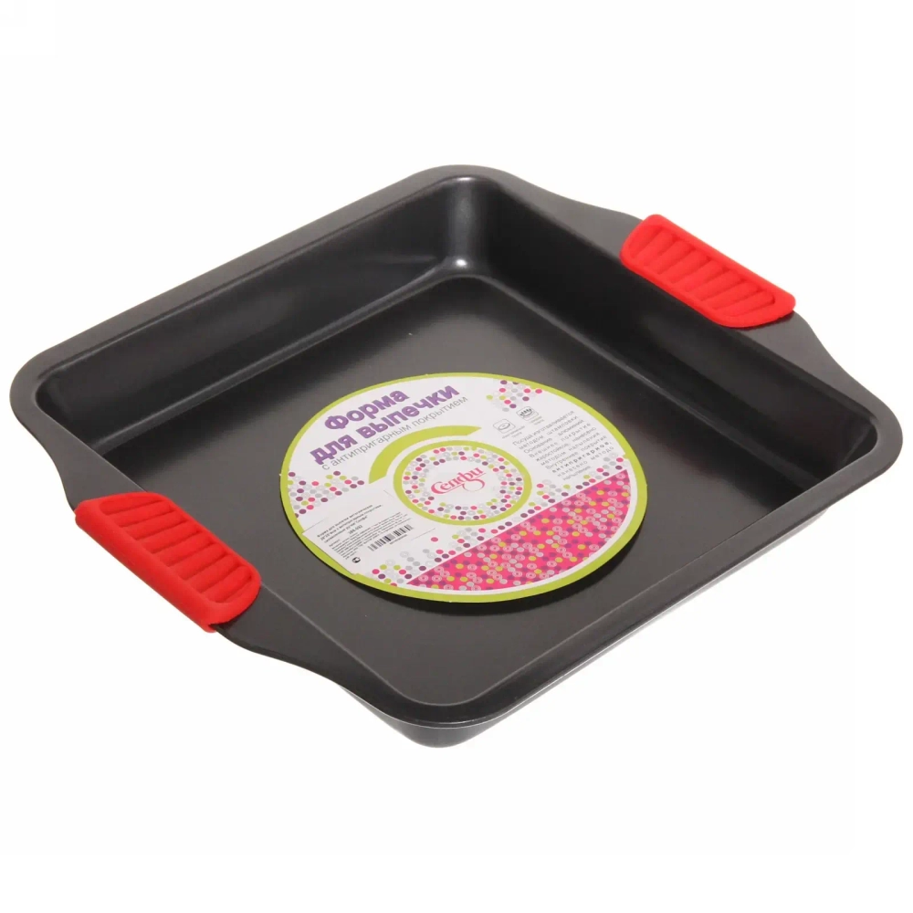 Форма для выпечки металлическая 29*25*4см с антипригарным покрытием, силиконовые ручки»Селфи»