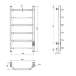 Полотенцесушитель электрический ЛЦ 80х40 6 пер ТРАПЕЦИЯ унив (скрыт подкл, таймер,263 Вт) ТРУГОР