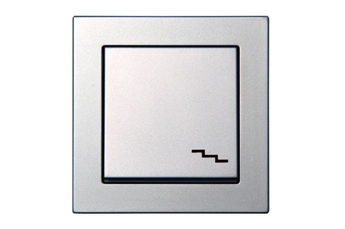 Переключатель Одноклавишный Серебро LIREGUS EPSILON