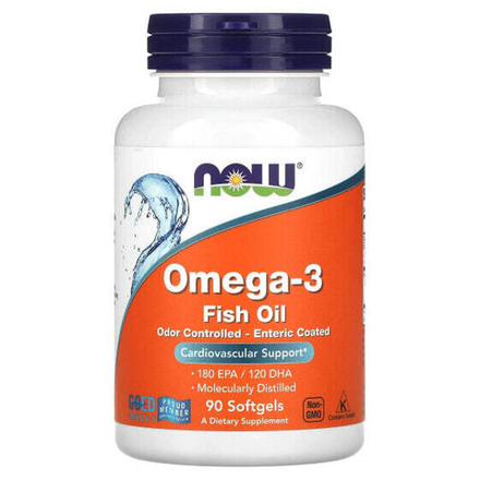 Рыбий жир и Омега 3, 6, 9 NOW Foods, Рыбий жир с омега-3, 90 мягких таблеток