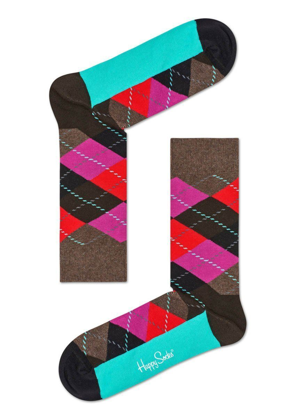 Носки унисекс Argyle Sock с цветными ромбами (Размер: 29) (Цвет: коричневый)
