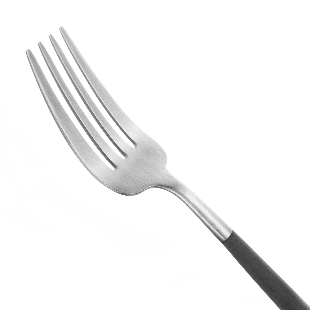 Набор столовых приборов на 6 персон 24 предмета Cutipol Mio matte с черными ручками в подарочной упаковке