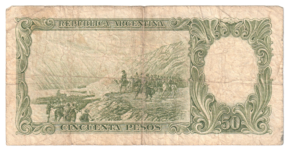 Argentina, 50 Pesos, 1955 - 1968, F