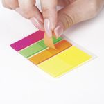 Закладки клейкие BRAUBERG НЕОНОВЫЕ, пластиковые, 3 цвета х 45х12 мм + 1 цвет х 45х26 мм, по 25 листов, 126698