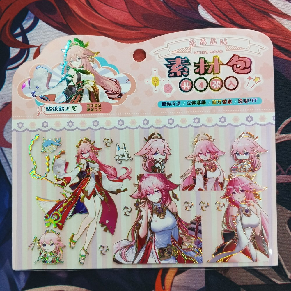 Прозрачные стикеры "Genshin Impact / Геншин - Яэ Мико"