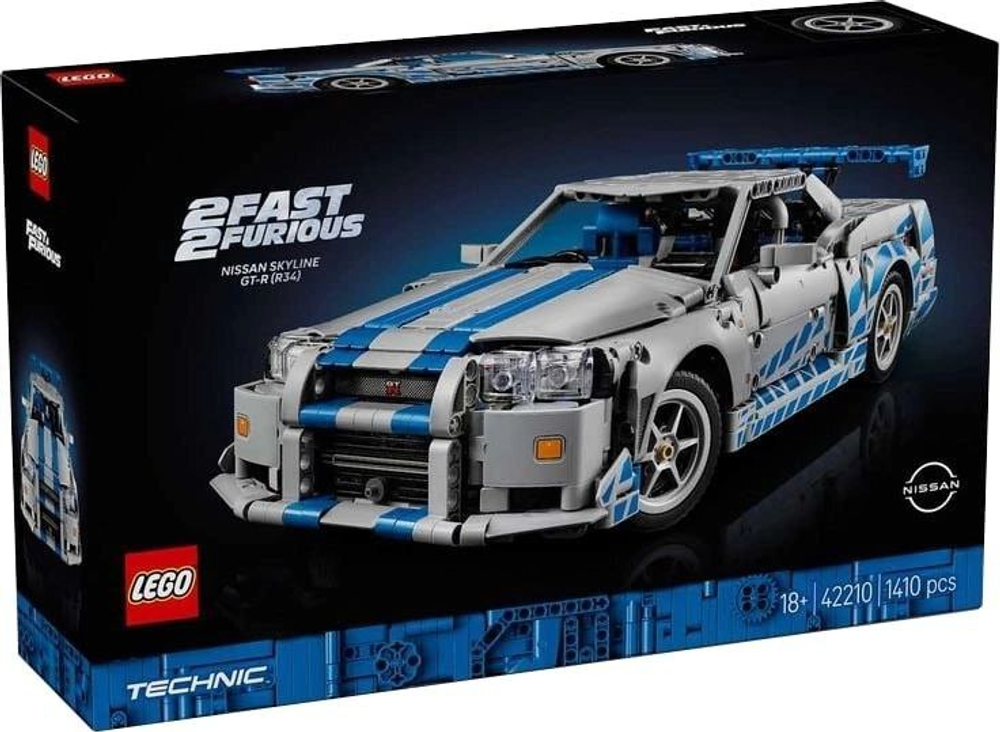 LEGO Technic 42210 Форсаж 2 Nissan Skyline GT-R (R34) — культовый спорткар