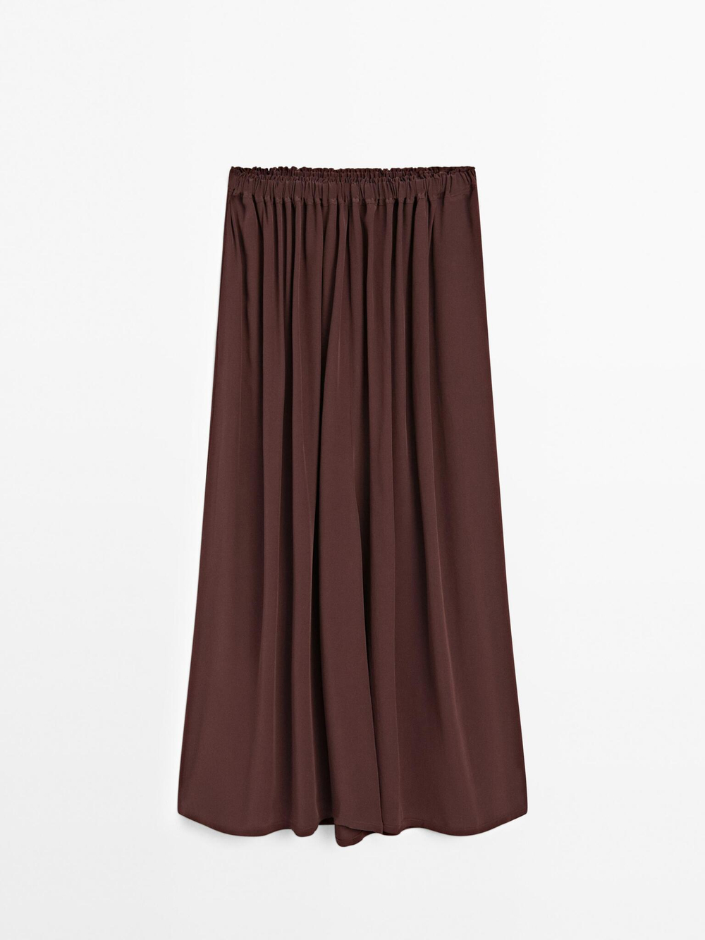 Massimo Dutti Юбка-шорты из струящейся высокотехнологичной ткани, гранатовый