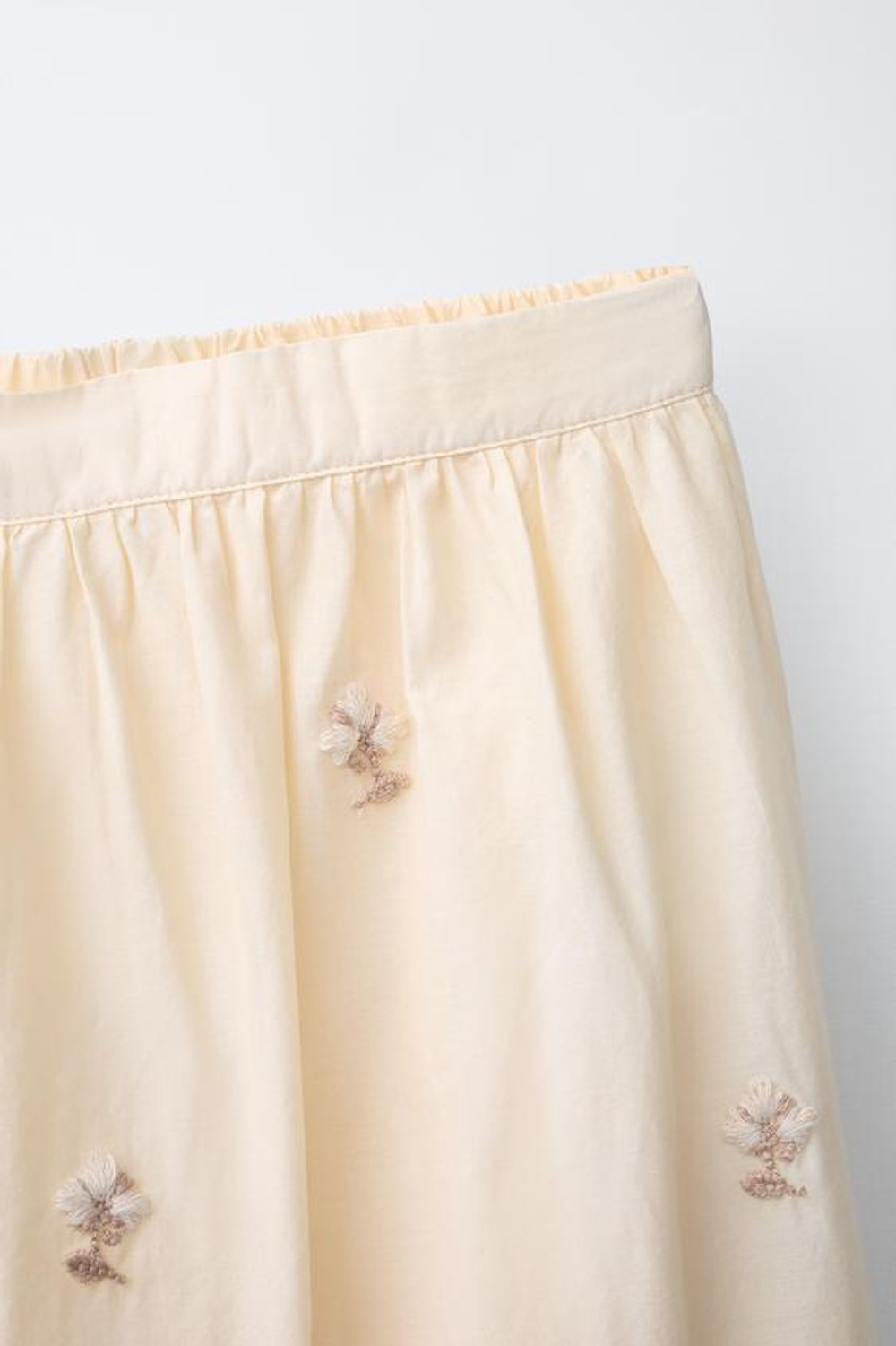 ZARA ЮБКА МИДИ С ВЫШИВКОЙ, ЭКРЮ